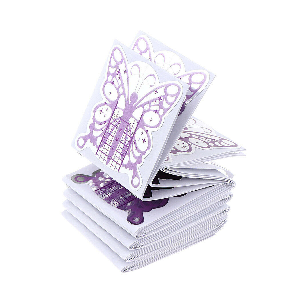 100Pcs/Pack Professional Nail Art Tips Extension Guide Forms Stickers Nail Salon