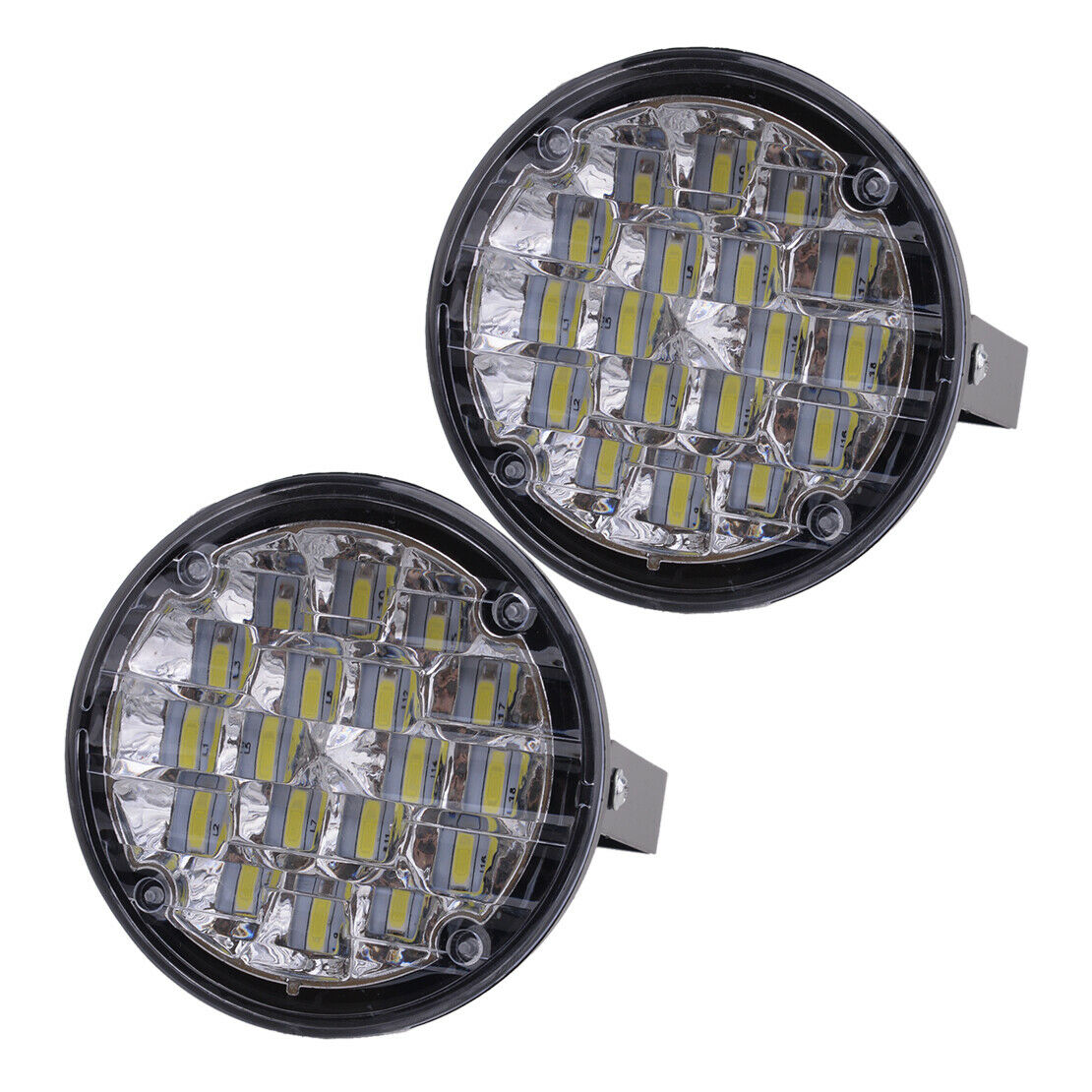 2pc 18 LED 12V Round Car DRL Driving Daytime Running Fog Light Lamp Bulbs White