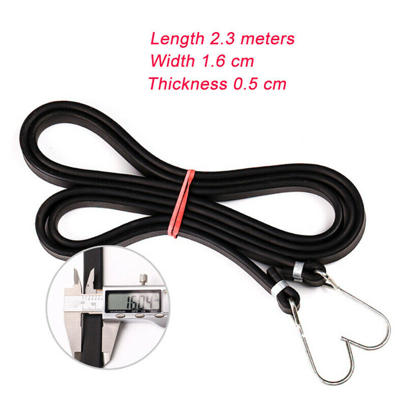 Black Luggage Straps Butyl rubber Rope Hooks Stretch Tie Car Bike Travel Riding