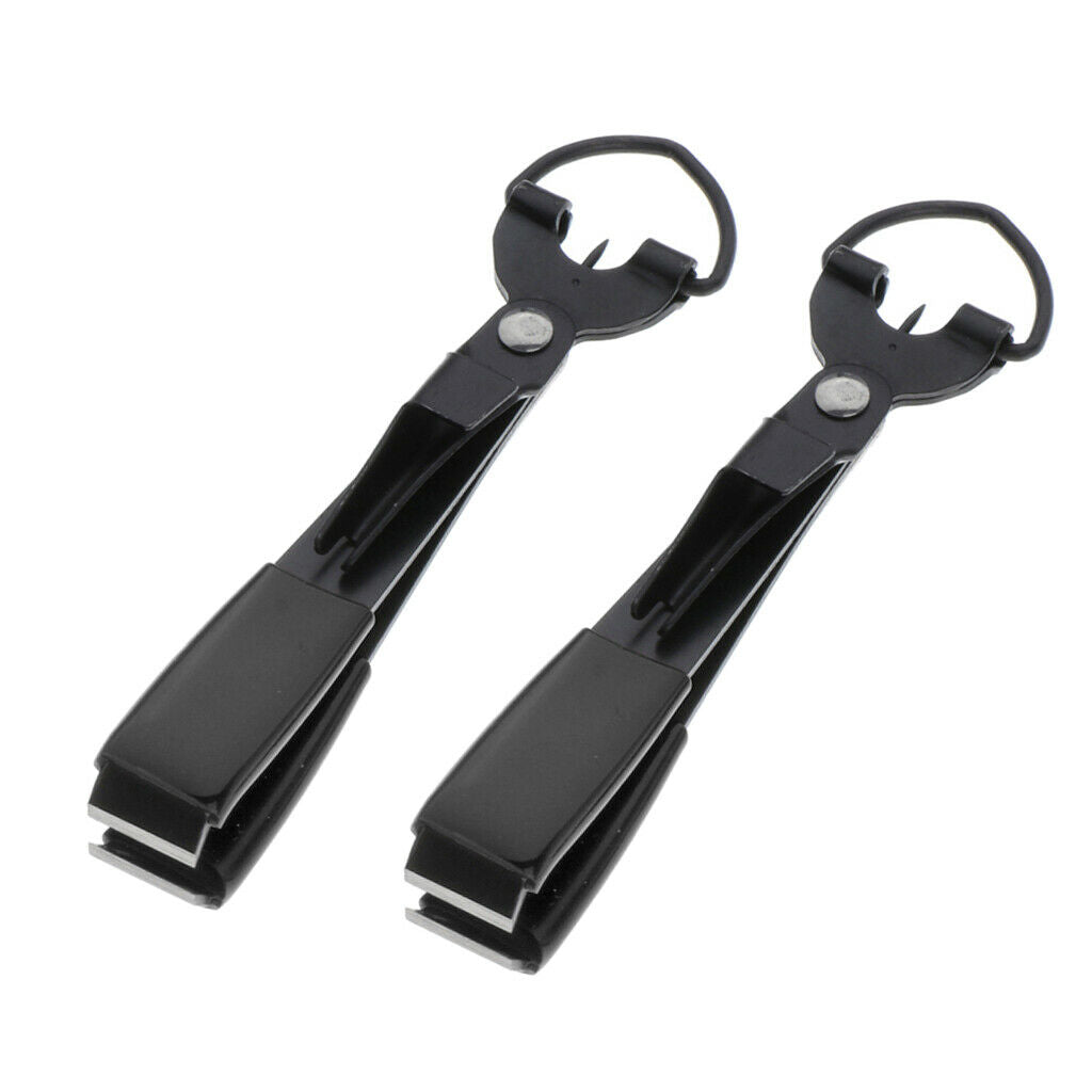2pcs Quick Knot Tool 4 in 1 Fly Fishing Clippers Line Nipper Tying Tackle Black