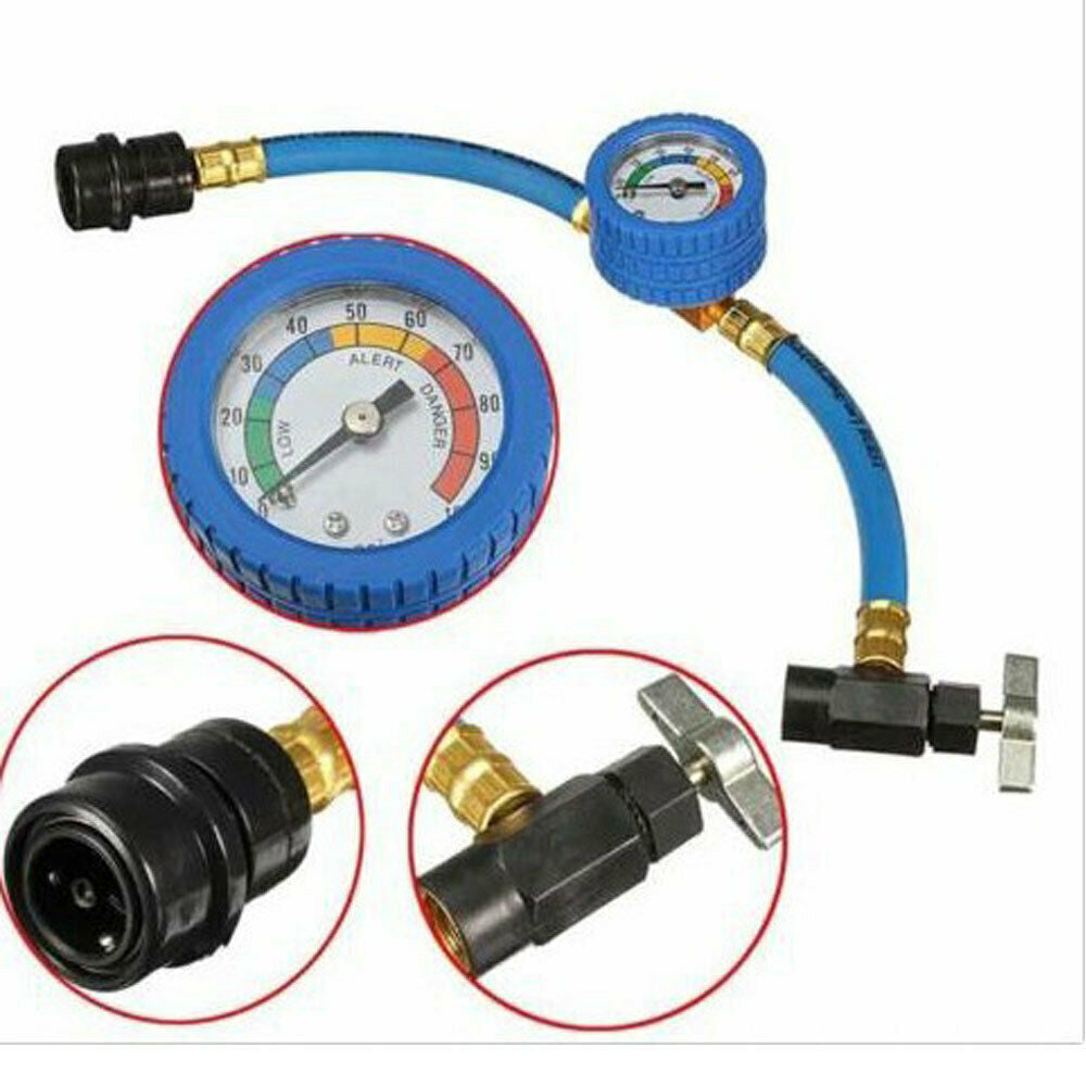 R134A Air Conditioning Recharge Measuring Hose Gauge Valve Refrigerant Pipe