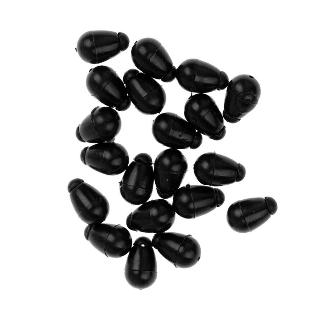 20 Pieces Plastic Quick Change Beads Method Feeder Innovations Black