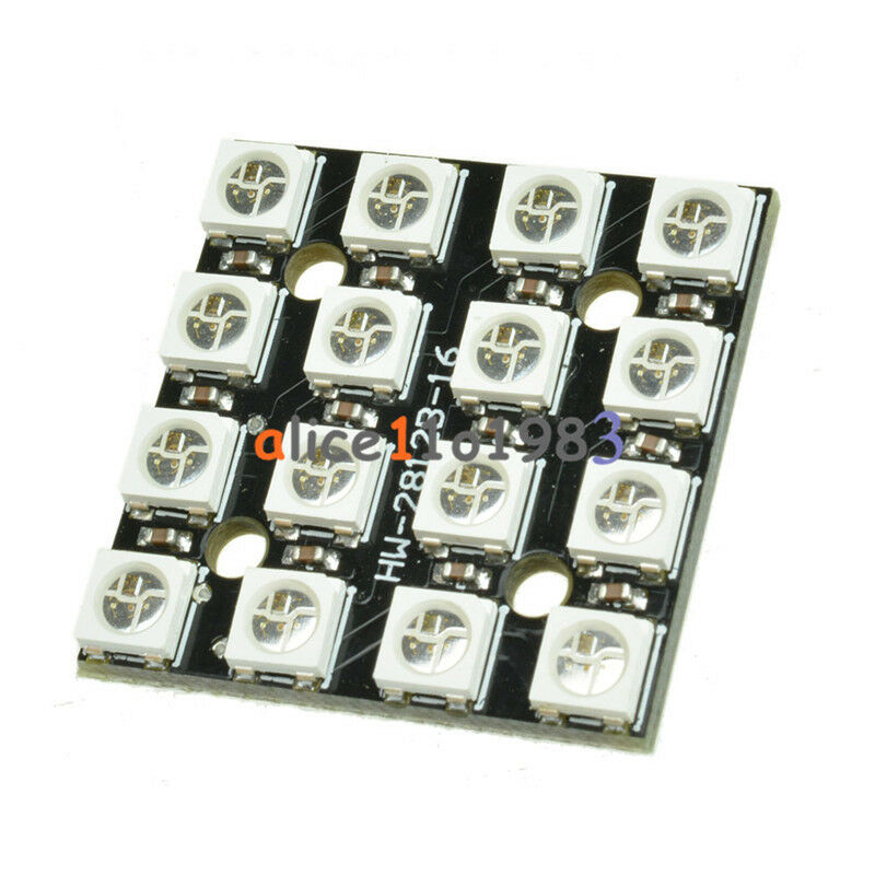 RGB LED 4x4 16Bit WS2812 5050 RGB LED + Integrated Drivers For Arduino