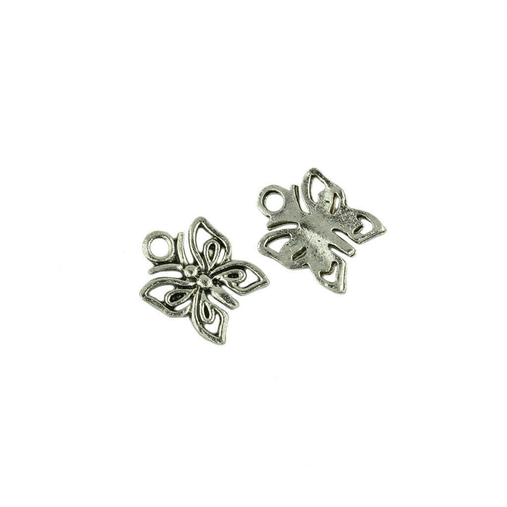 100 Pieces Filigree Hollow Butterfly Charms Hanging Jewelry