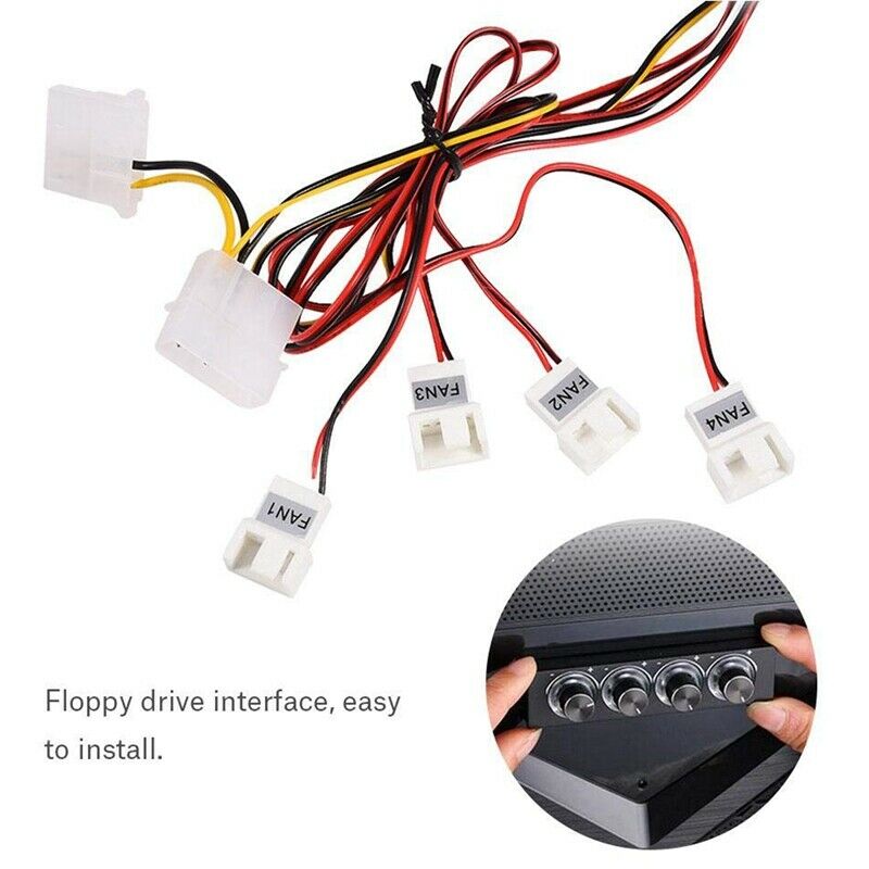 Fan Controller 4 Channel Computer Fan Speed & Temperature Reduce Noise ControlC8
