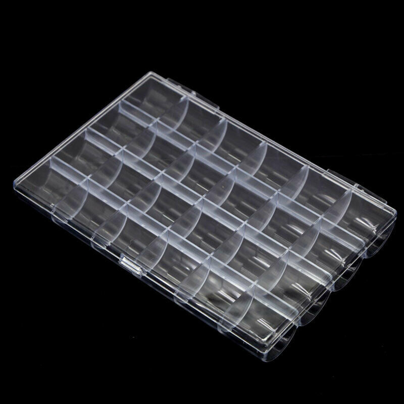 24 Grid Clear Box Plastic ring Jearrings Box Nail Art rhinestones Case Stor Kt