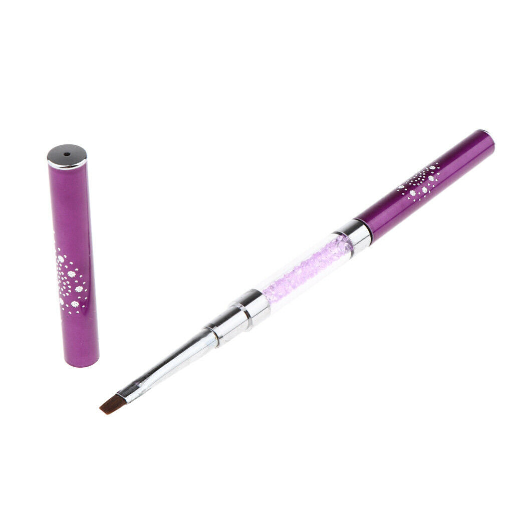 Dual Sides Nail Brush UV Gel Polish Drawing Liner Painting Pen Purple Shank