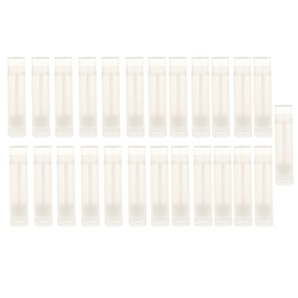 25Pcs Mini Makeup Lip Balm Tubes Clear Cosmetic Lipstick Bottles Containers