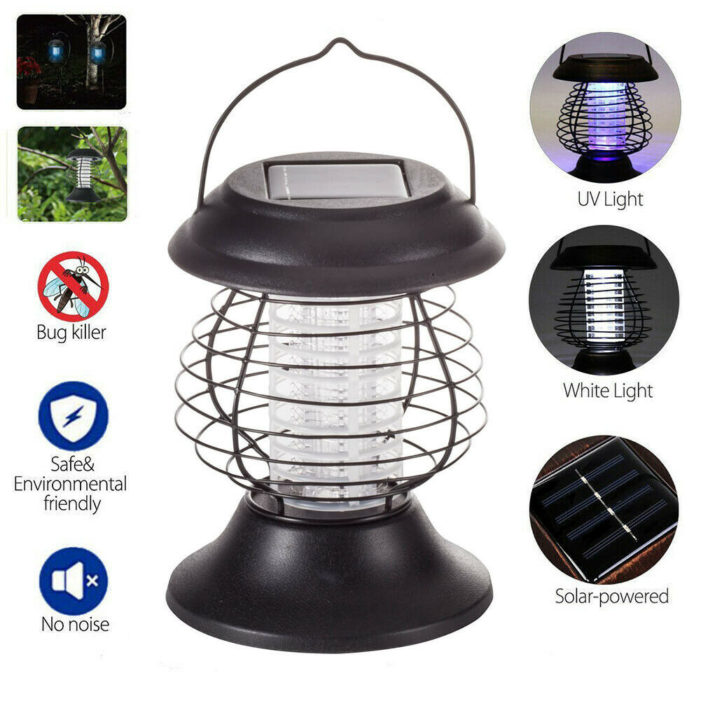 Portable Solar LED Mosquito Killer Hanging Lamp Insect Bug Trap Zapper Office