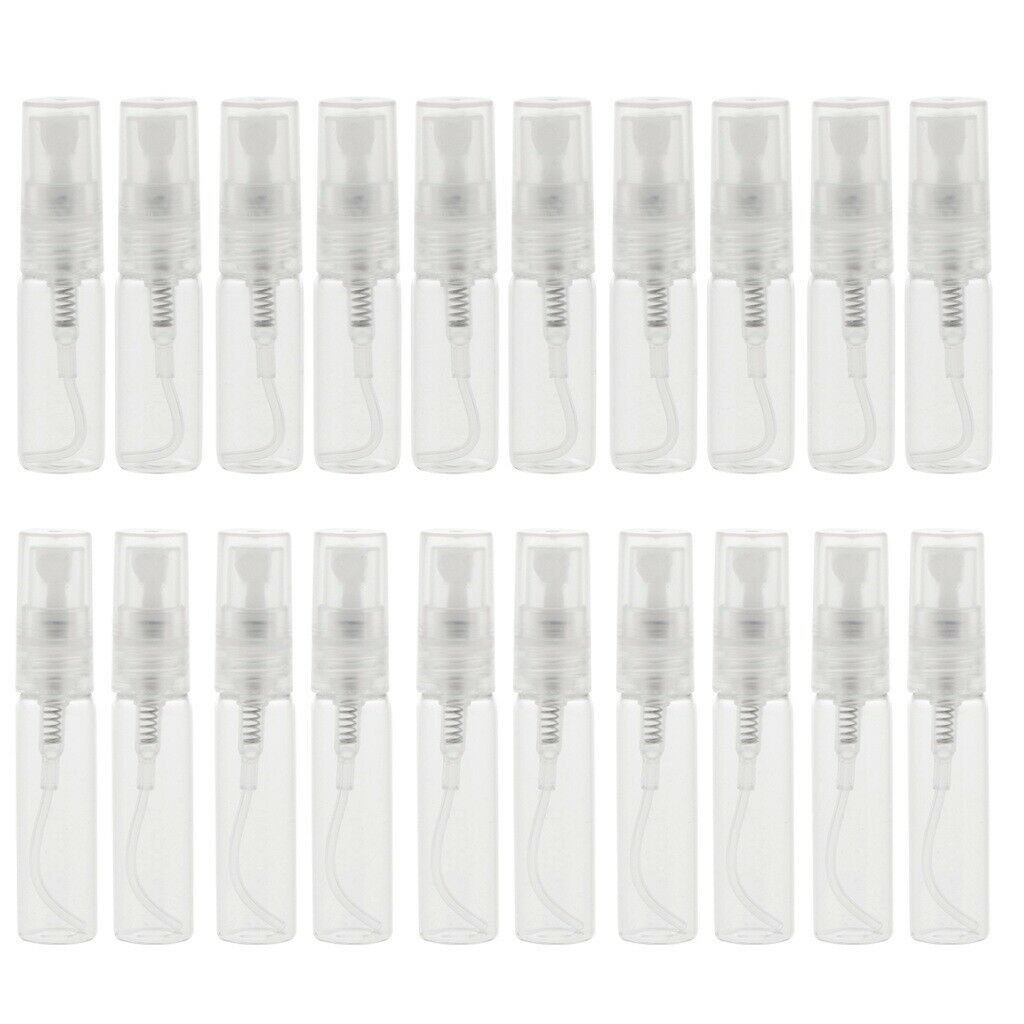 20Pcs Glass Perfume Empty Bottle Atomizer Pump Sprayer Refillable Travel
