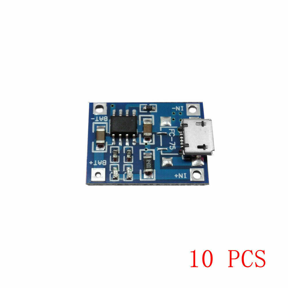 10Pcs 5V Charging Board MINI USB 1A 18650 TP4056 Lithium Battery Charger Modules