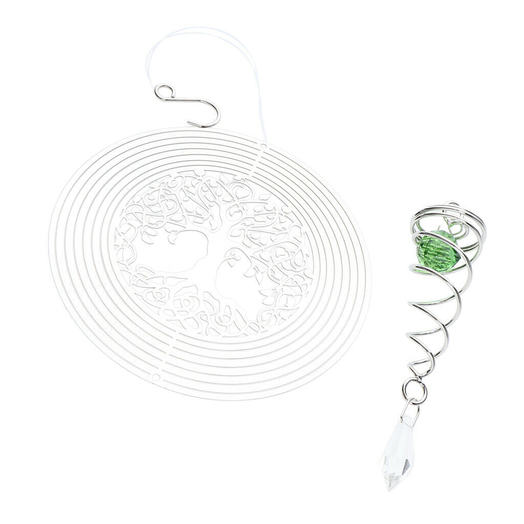 Crystal Spiral   Wind   Spinner ndoor Outdoor Tree of life