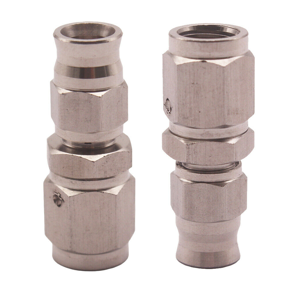 2Pcs Straight 3AN Brake Line Hose End Fitting for PTFE 304 SS Steel M10x1.0