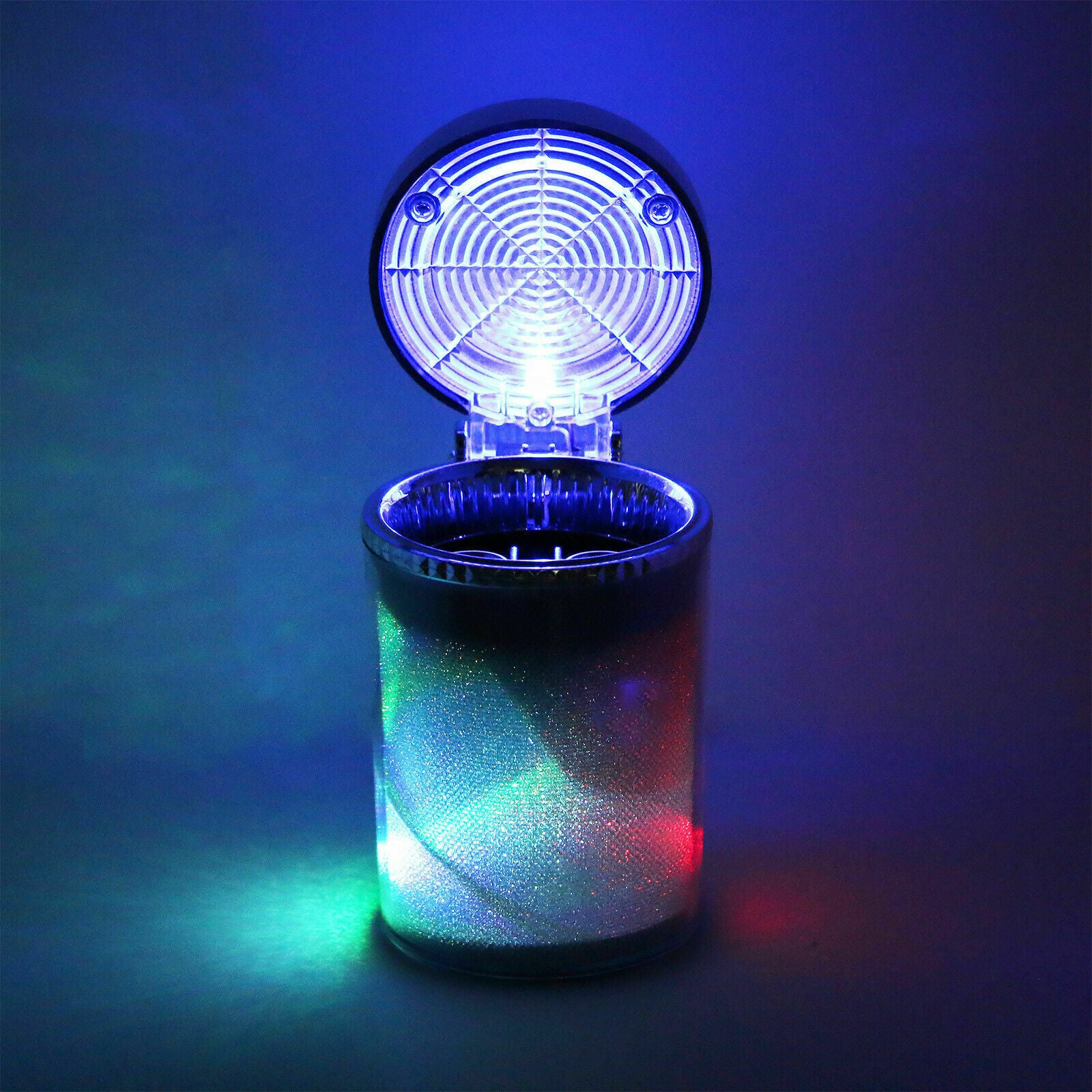 Colorful LED LightPortable Car Travel Cigarette Cylinder Ashtray Holder Cup