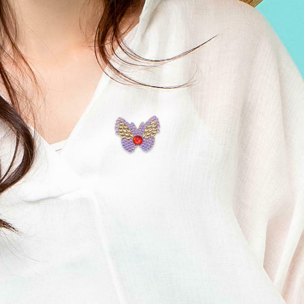 3pcs DIY Butterfly Full Drill Diamond Brooch Women Elegant Sweater Badges @