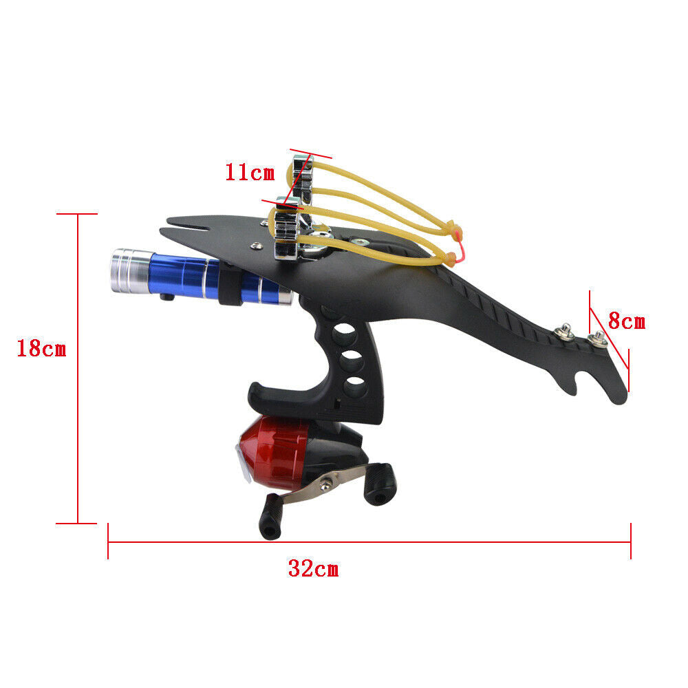 Fishing Slingshot Kit Catapult Bow Bowfishing Darts Reel Archery Hunting Set