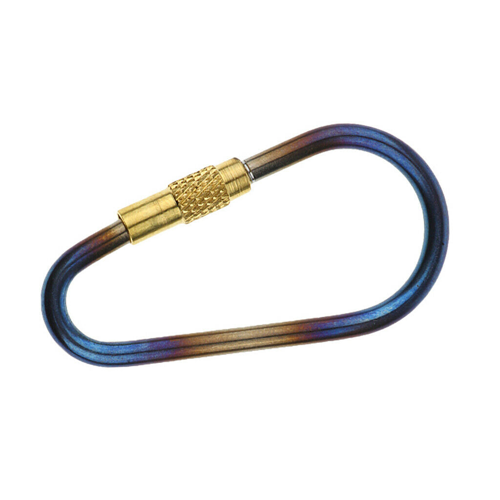 Outdoor Camping Mini Screw Locking Titanium Carabiner Keychain Clip Hooks