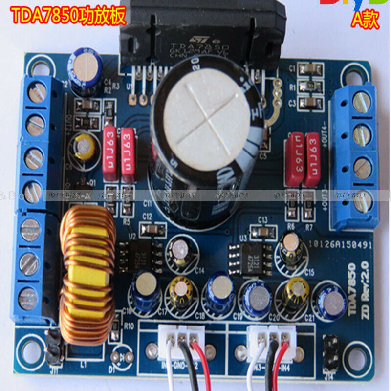 DC12V TDA7850 Car Audio Power Amplifier Board Stereo 4x 50W with BA3121 Denoiser