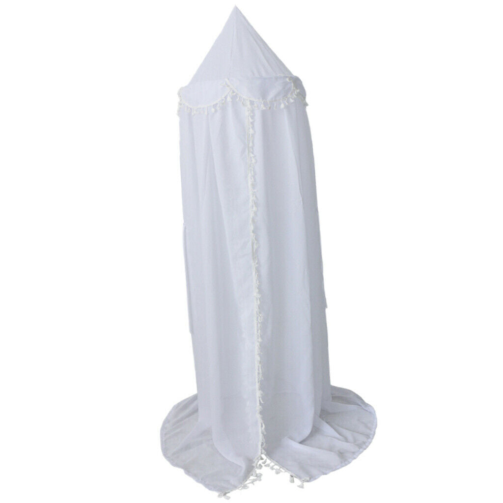Kids Chiffon Bed Canopy Curtain Mosquito Net Bed Tent Bedroom Decor White