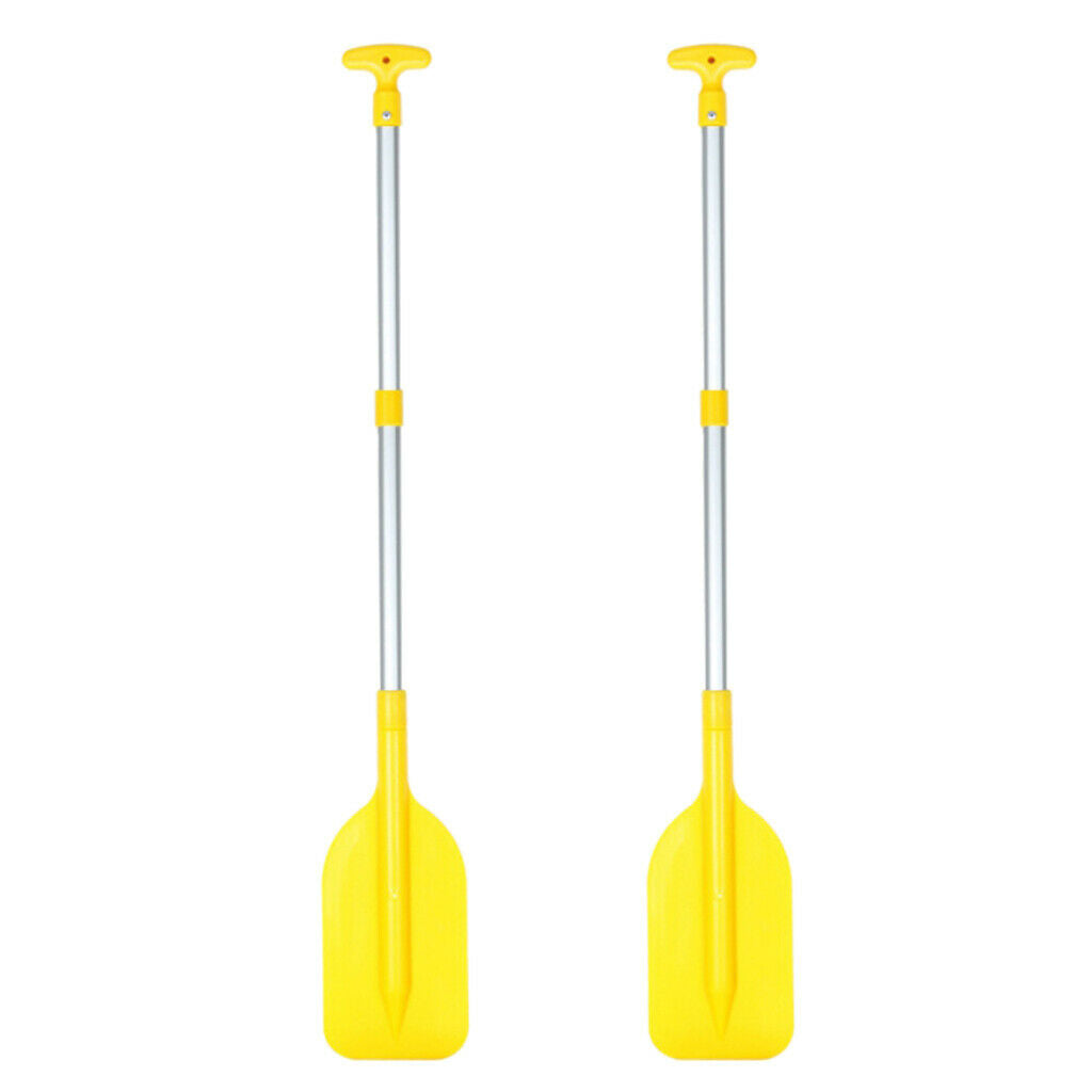 1 Pair Extendable Kayak Paddles Aluminum Alloy Rafting Oars Max 108cm Yellow