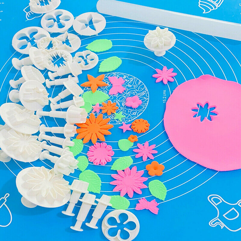 33PCS Plunger Fondant Cutter Cake Tools Cookie Mold Biscuit Mould DIY CraftBDAU