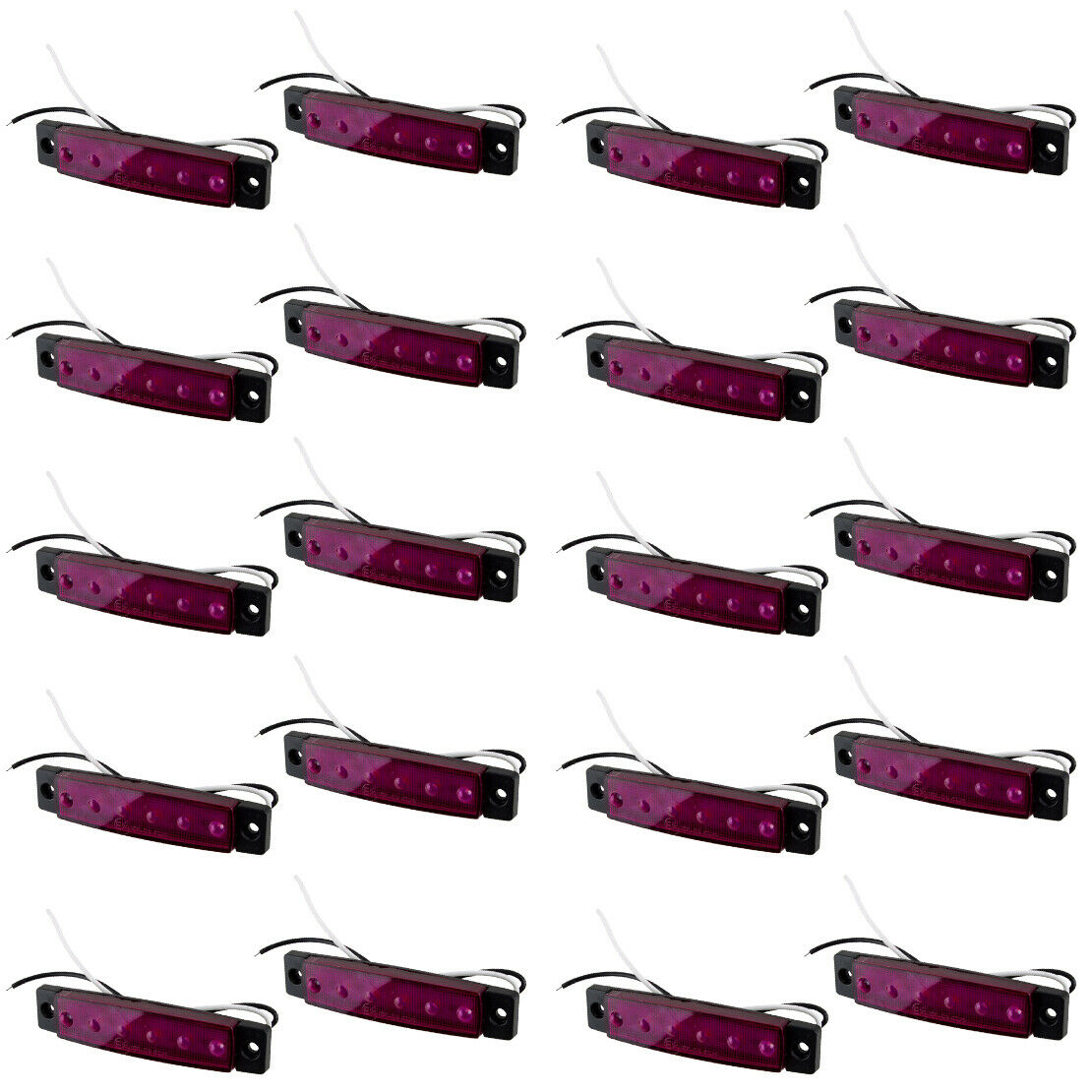 20 pc/kit 6 LED Boat Truck Side Marker Indicators Lights Rock Lamp Purple