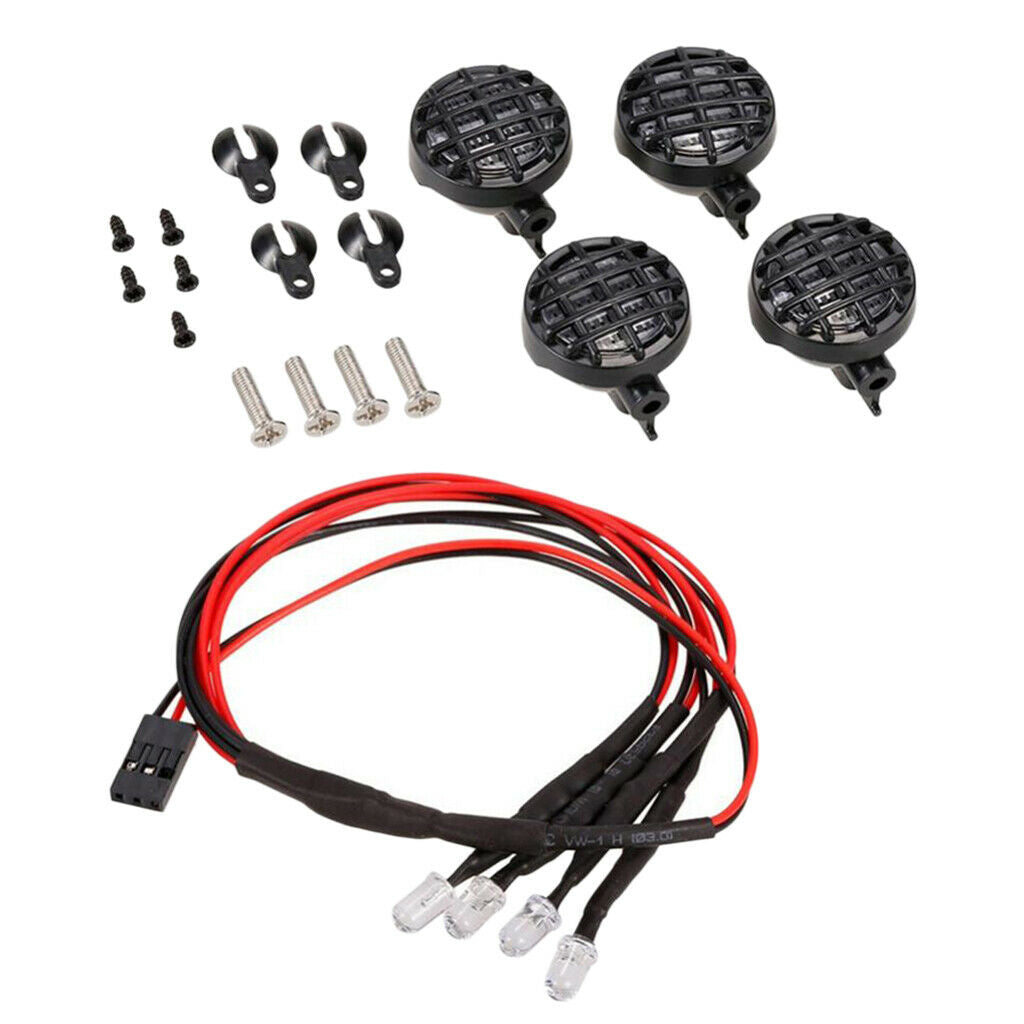 4 Pieces Multifunctional LED Lamp for 1:10 1: 8 Rc Caterpillars  Axial Scx10