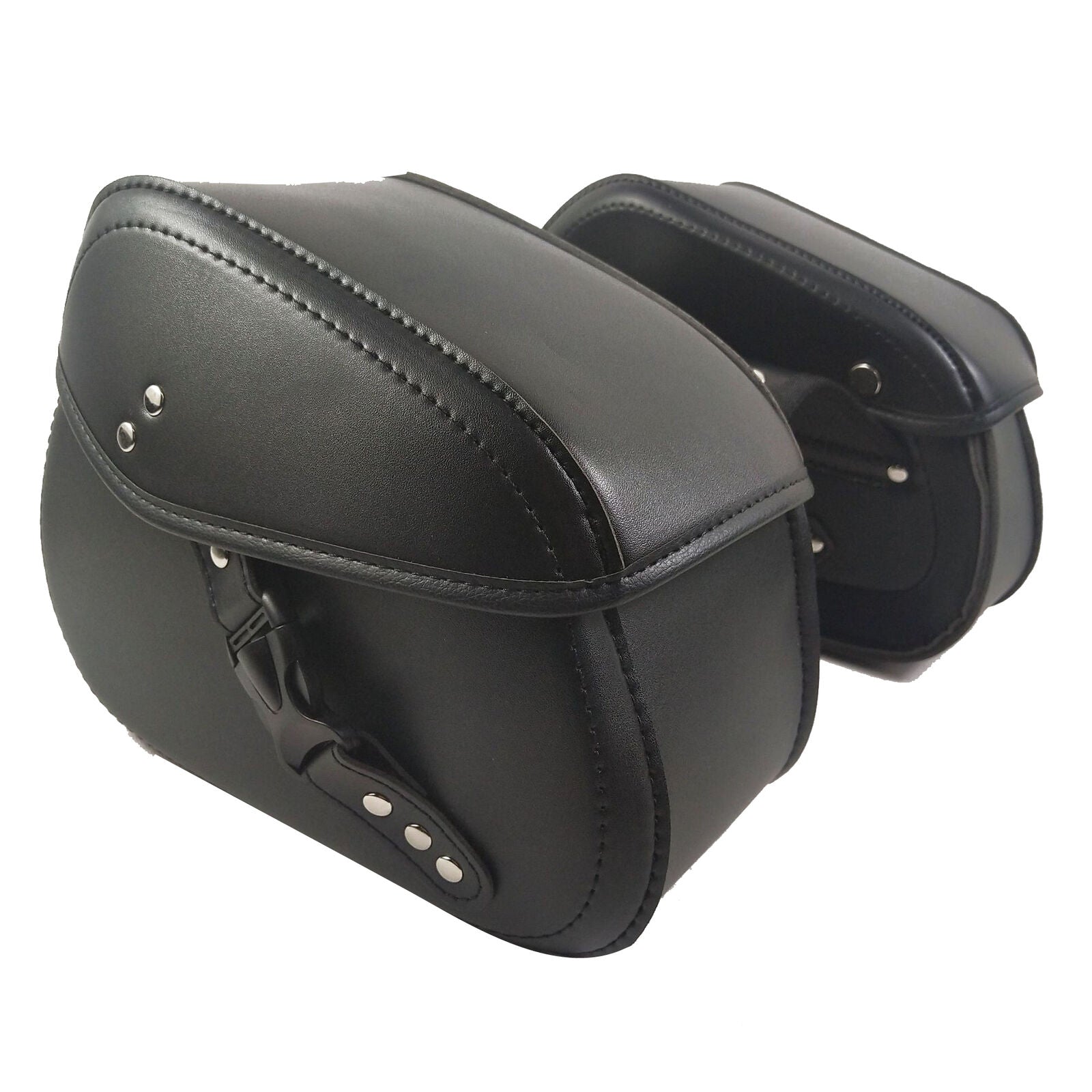 Motorcycle Pit Dirt Bike Pannier Saddlebag Luggage Bags w/ Rain Cover PU Leather