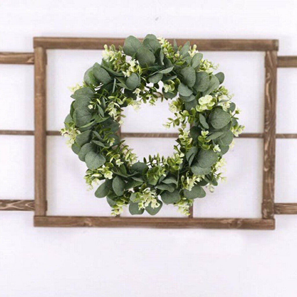 Artificial Eucalyptus Wreath Front Door Greenery Floral Summer Indoor Wall