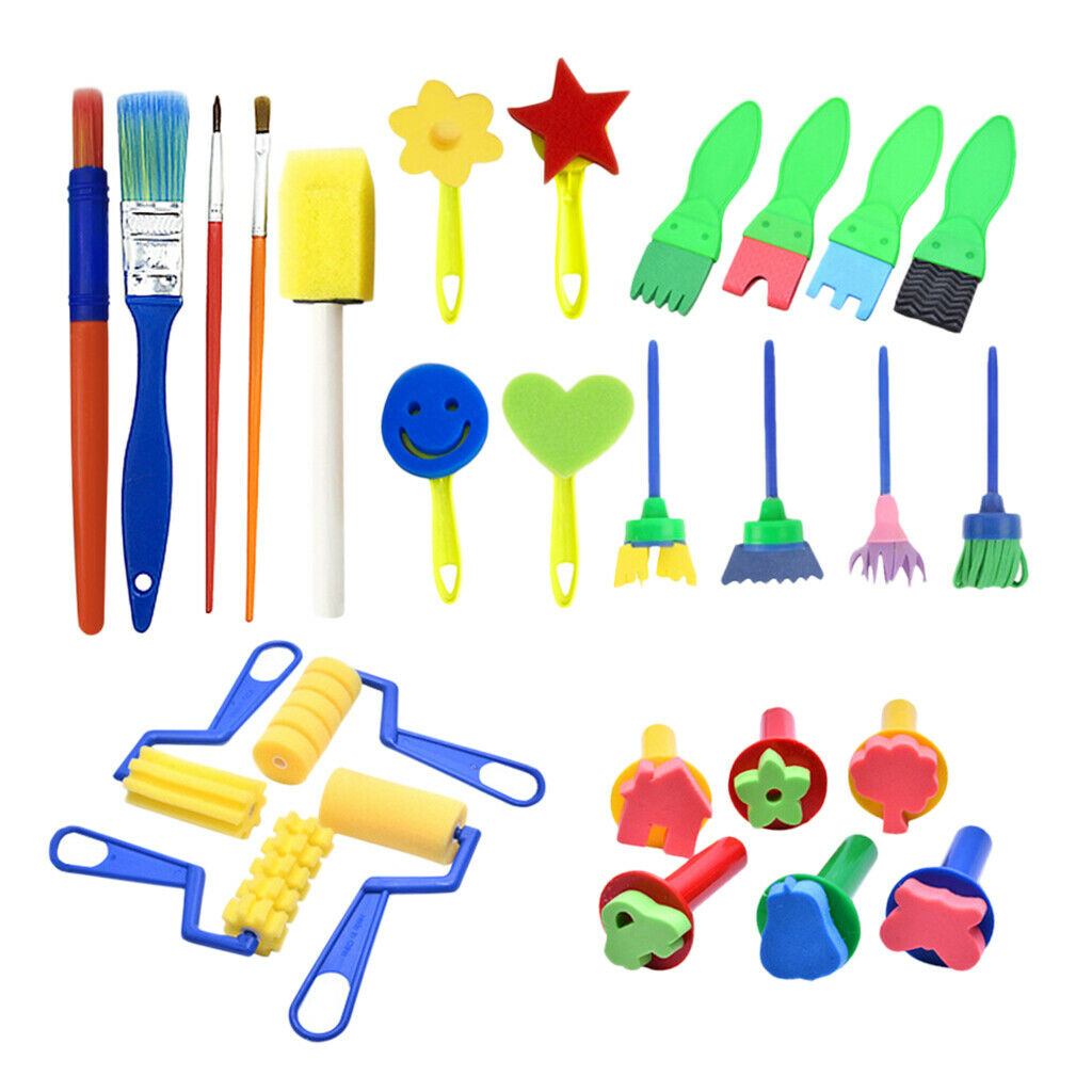 27pcs Art Creation Tools Family Time Props Painting Sponge Brushes Durable Art
