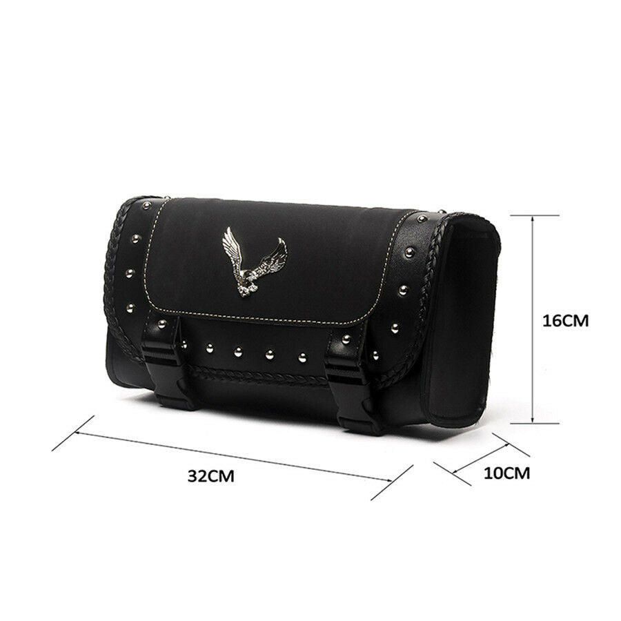 Universal PU Leather Saddle Bags Motorcycle Saddlebag Side Storage Tool Bag