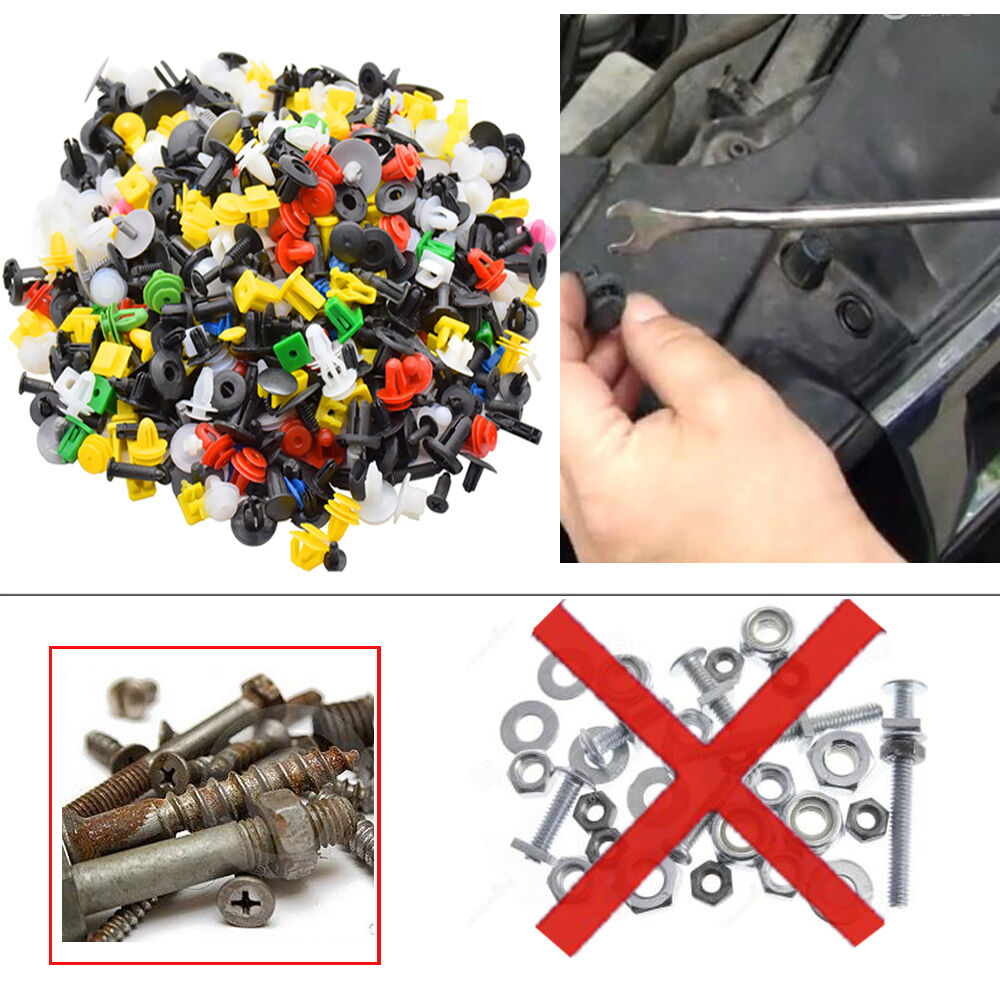 1000X Mixed Auto Car Truck Bumper Clips Rivet Door Panel Fender Liner Fastener