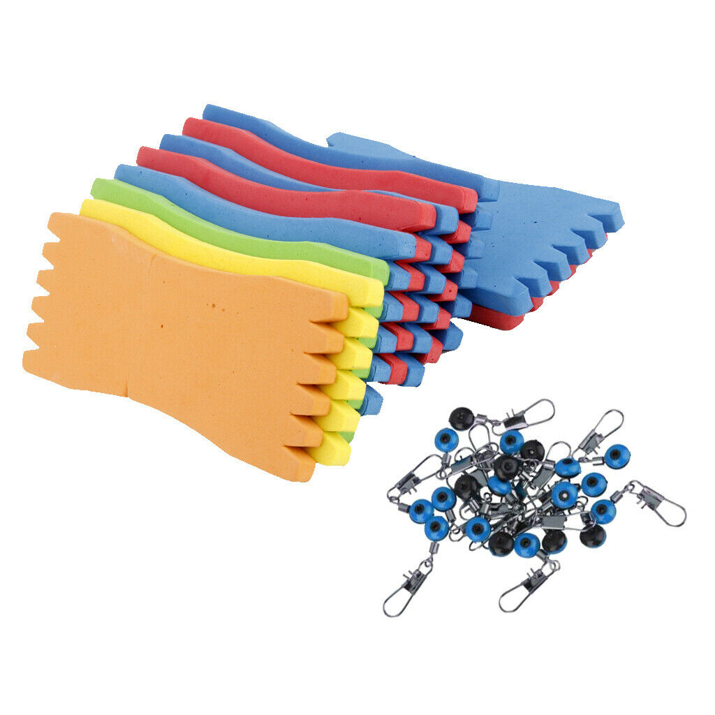20 Pieces; Space Bean; Fishing Clip; Connector; and 10 Pieces; Fishing Foam Line