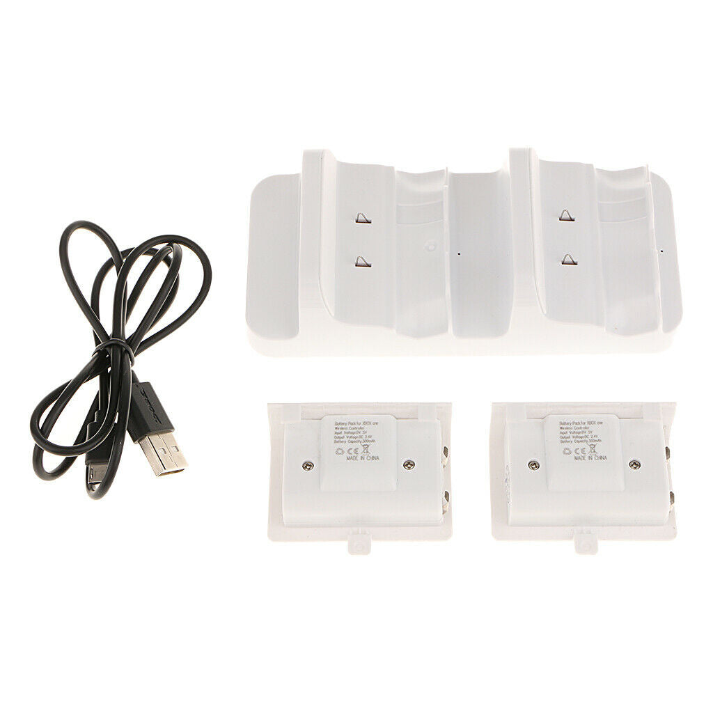 2Pcs Dual Charging Dock Station with LED Display + 2x Rechargeable Batteries
