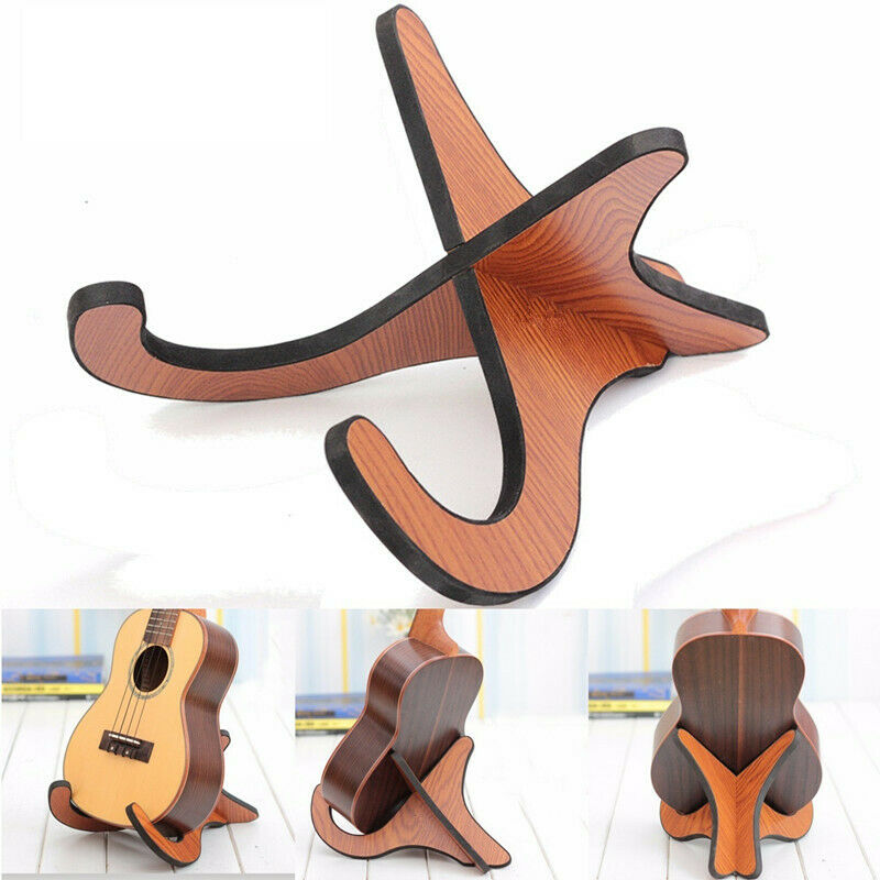 1 PC Guitar Ukulele Holder Stand Wooden Collapsible Guitar Display Stand Rack