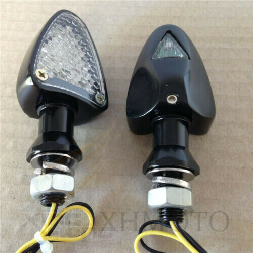 10mm LED Dual Sport Turn Signal Indicators Blinkers Lights Black base Clear lens