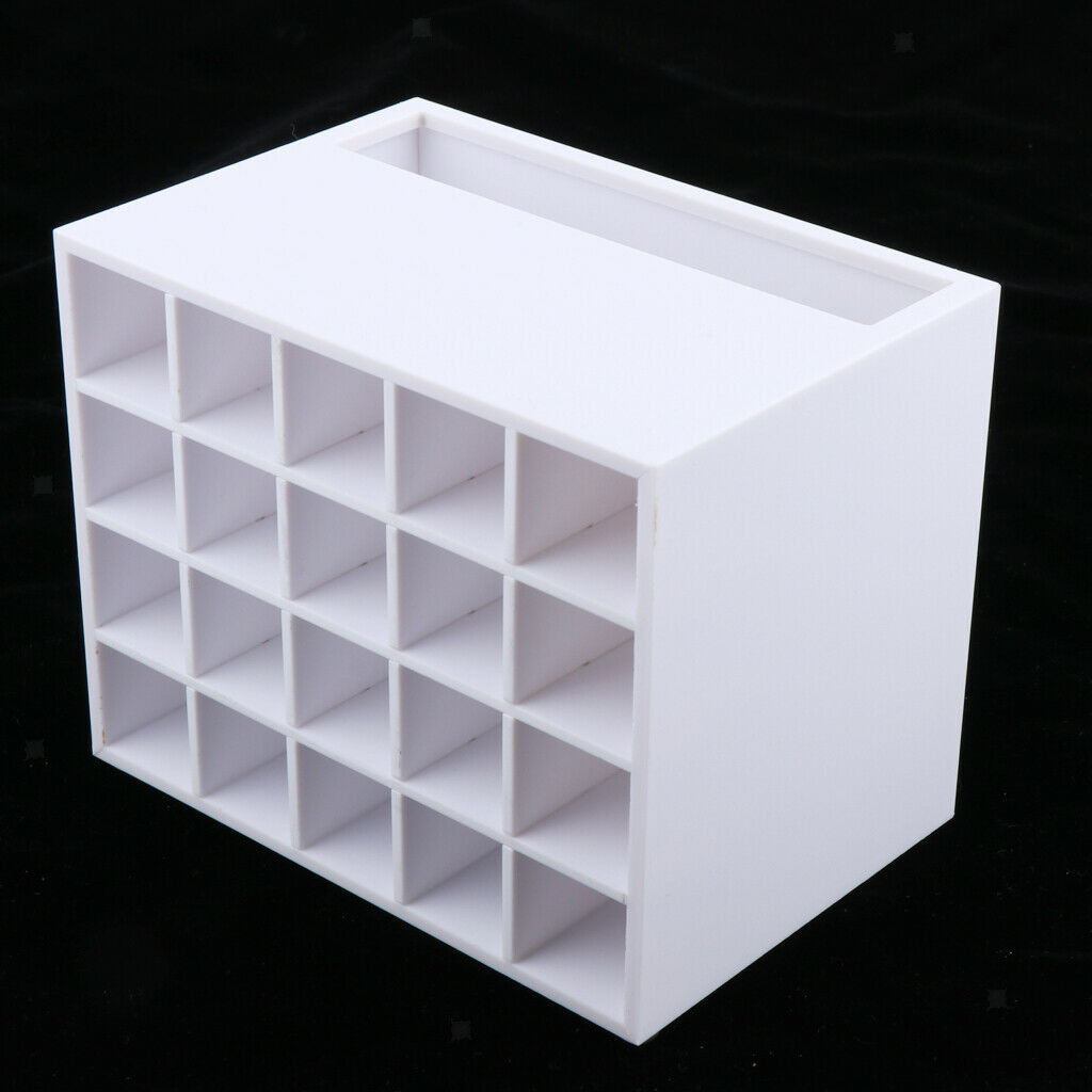 20 Slots Desk Lipstick Holder Display Cosmetic Organizer Makeup Case White