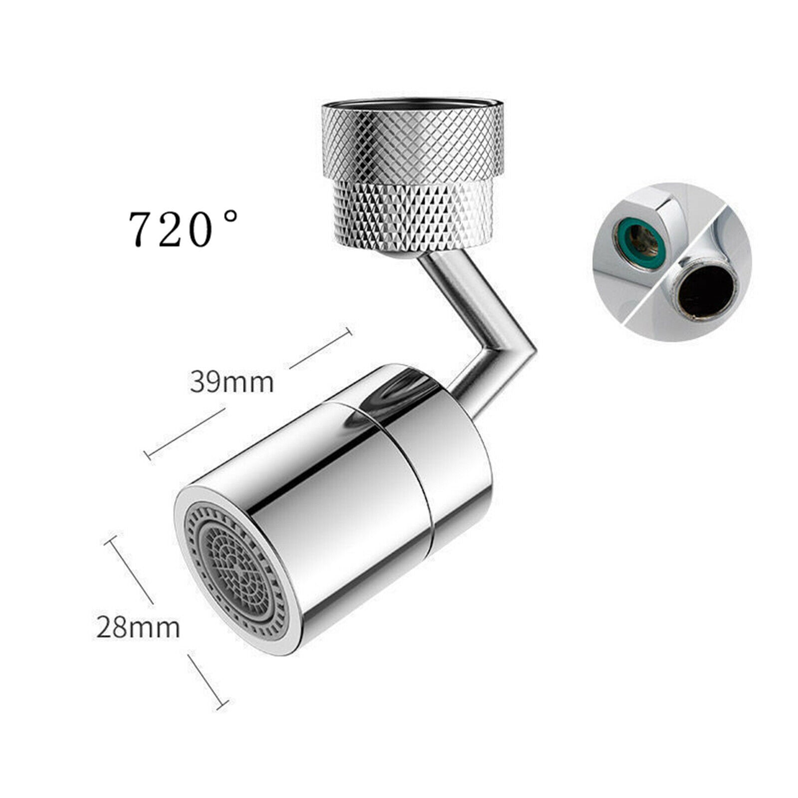 2Pcs Rotating Faucet Moveable Toilet Splash-proof Flexible Spray Tap Head