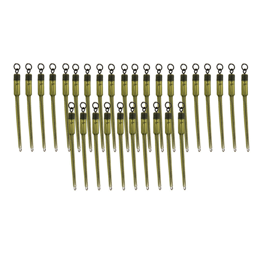 30 Packs Carp Fishing Connector Solid Bag Stem Ring Tail Leader Sleeves
