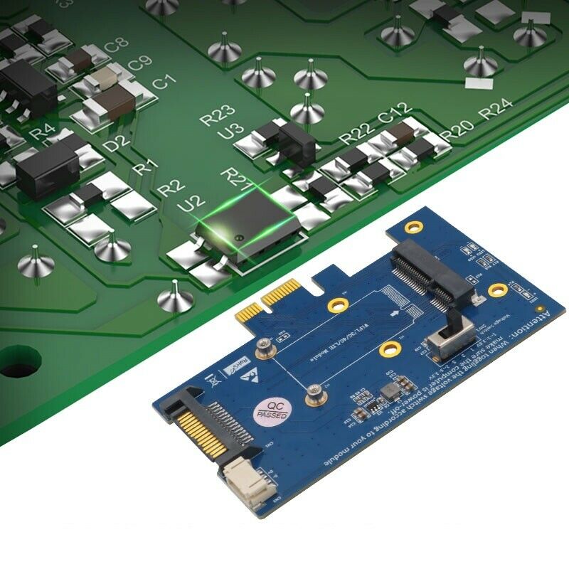 Mini PCI-E to PCI-E 1x Adapter With SIM card Slot for WiFi and 3G/4G/LTE card