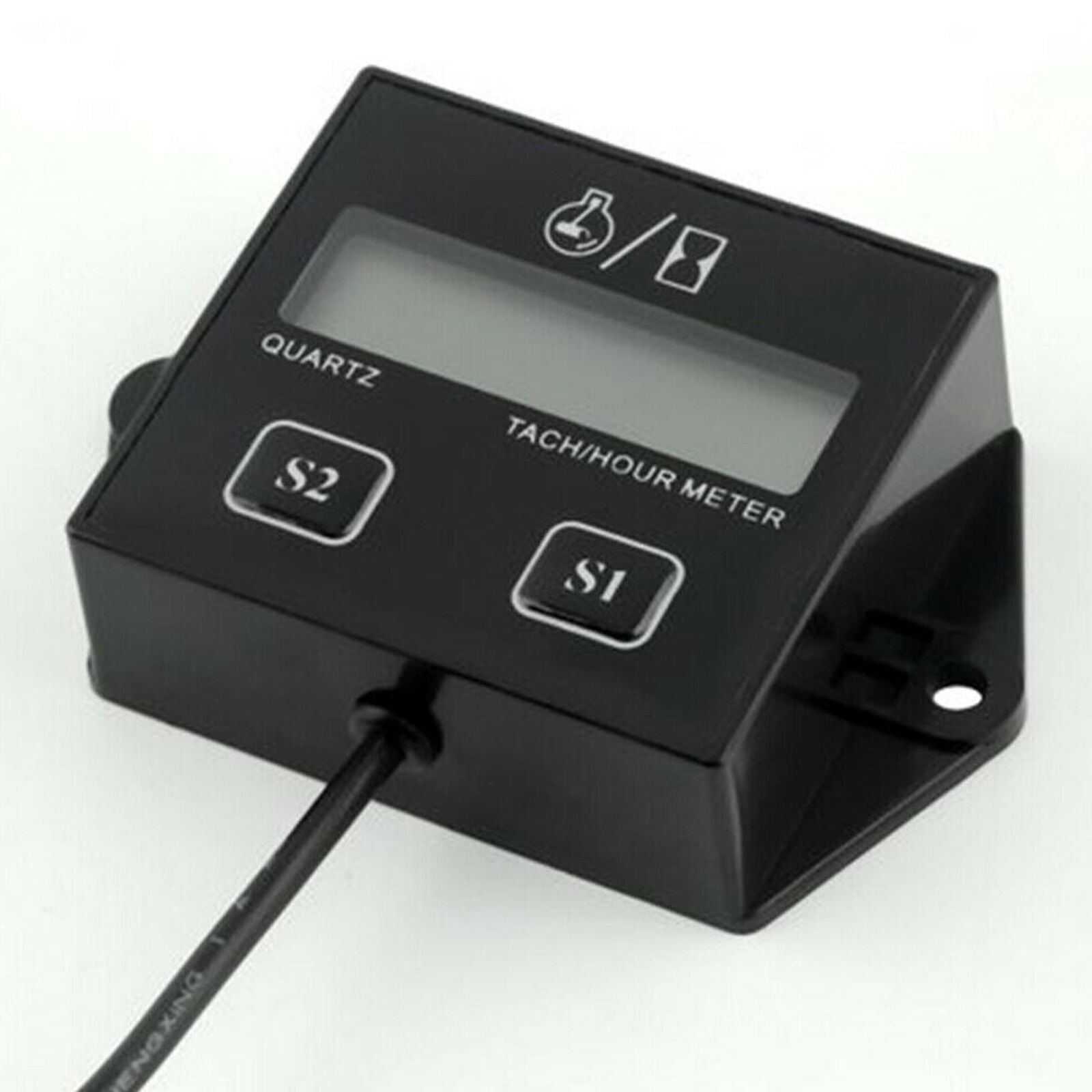 Black Digital Tach Hour Meter Tachometer Gauge For Dirt bike ATV New