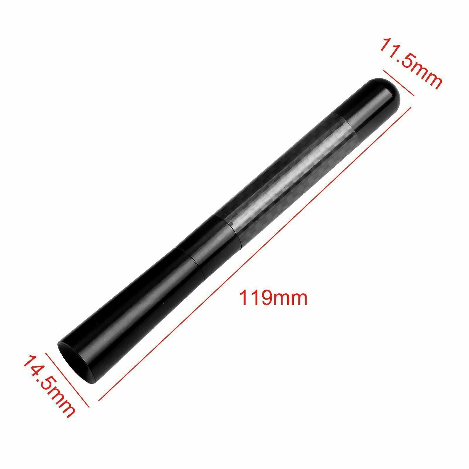 4.7" Car Carbon Fiber Aluminum Screw Radio Black Short Antenna Aerial Universal
