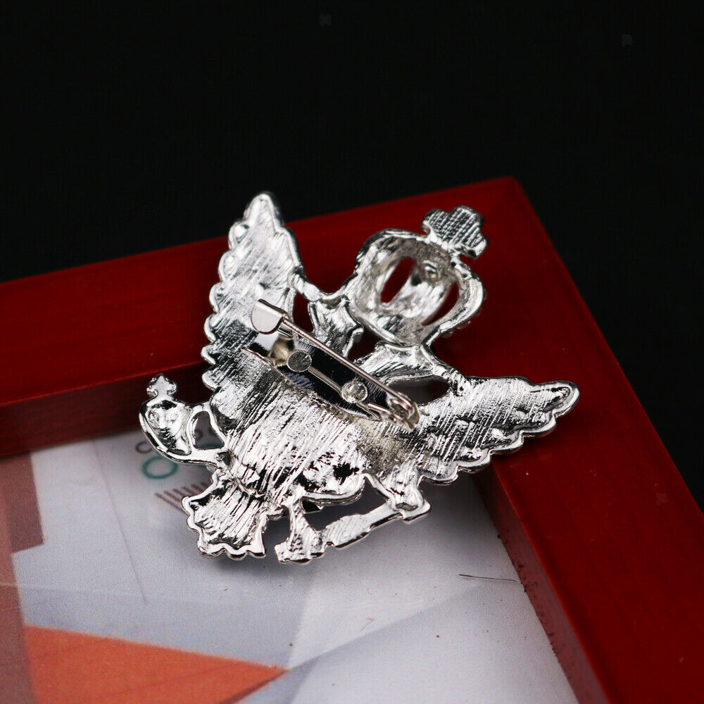 2 Pieces Crystal Crown Rhinestone Brooches Pins for Bridal Wedding Party