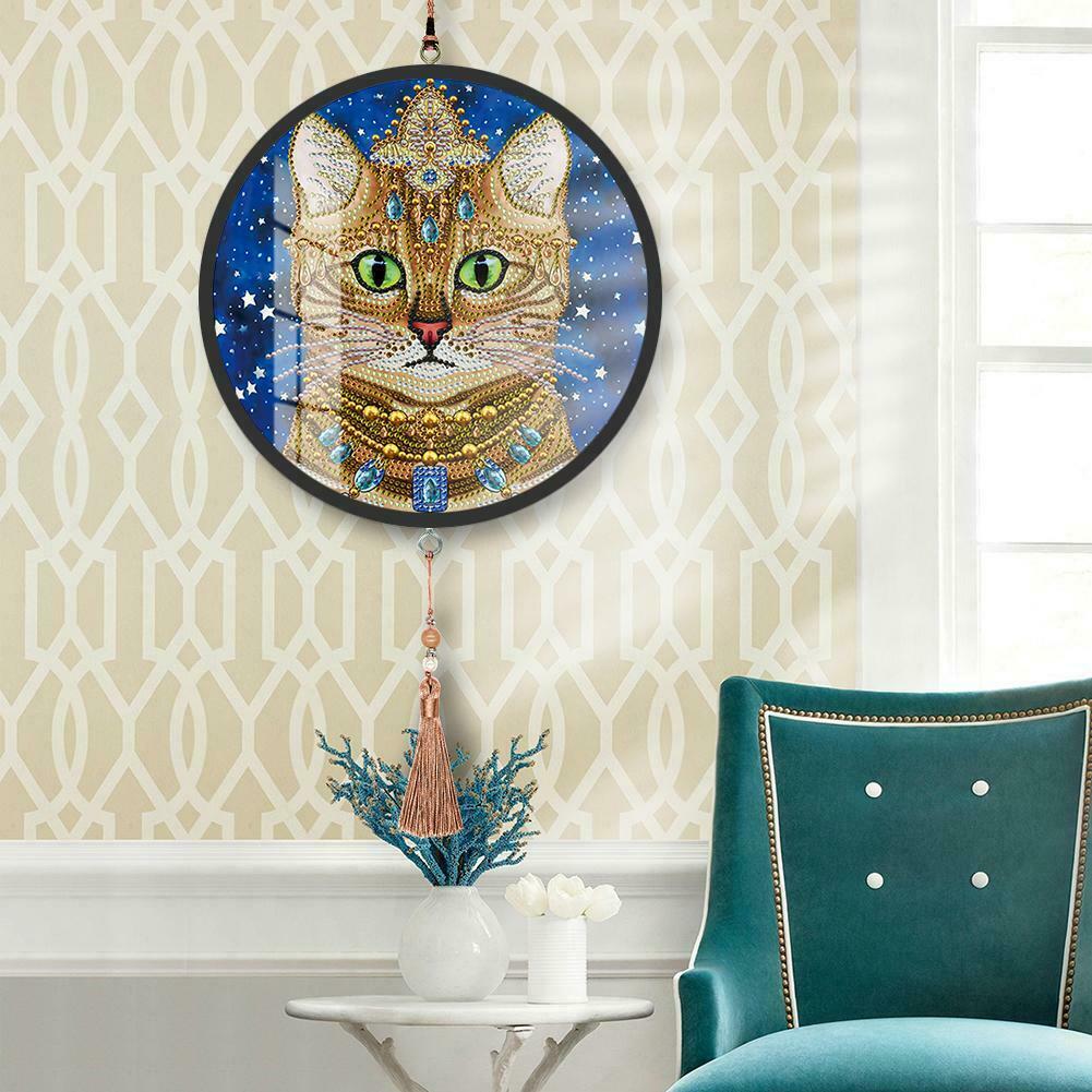 Cat Diamond Painting Coffee Tassels Special Shape Partial Drills Home Decor @