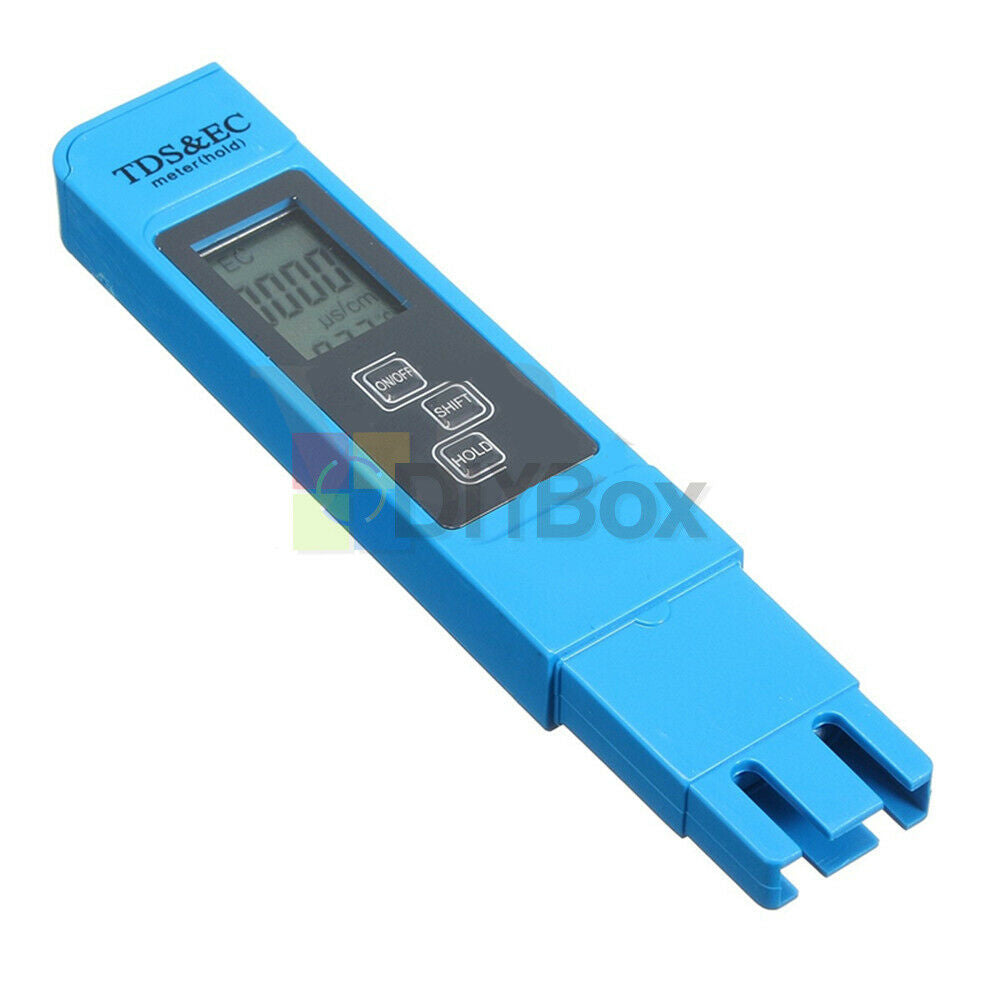 Blue EC-1 Water Quality Test Meter Digital Tool TDS & EC Temperature 0-9990 ppm