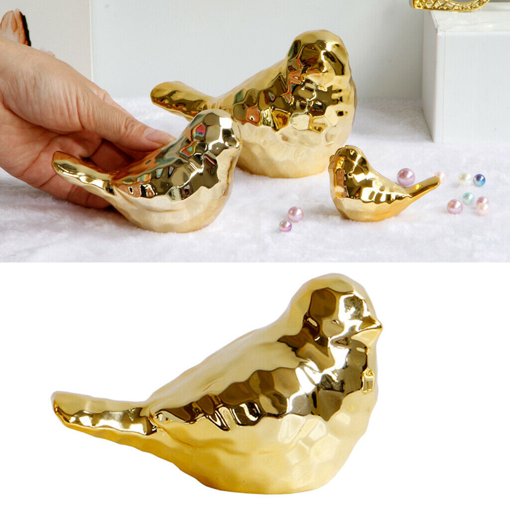 European Style Ceramic Golden Small Bird Shaped Candlestick Home Ornament