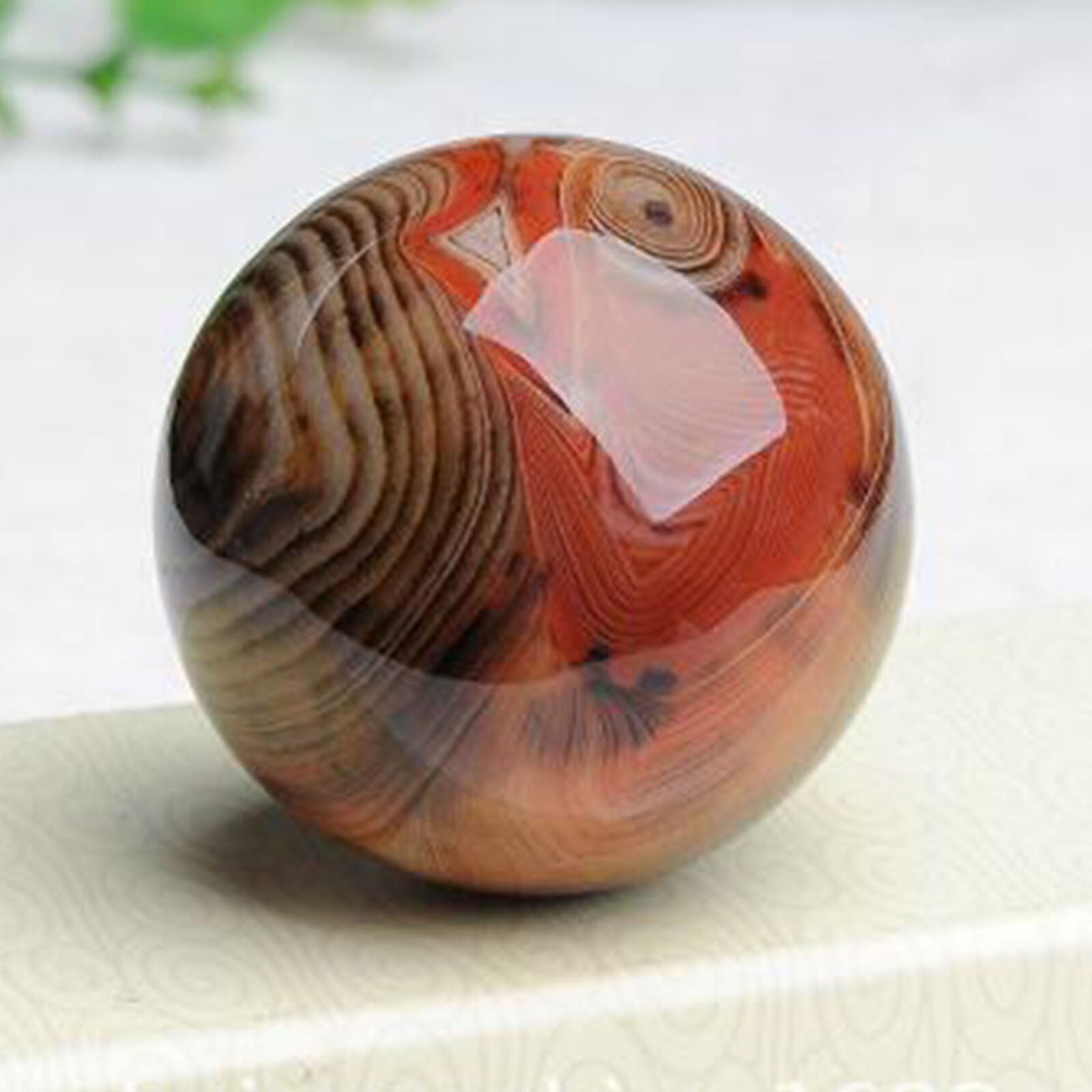 1pc Quartz Crystal Silk agate Sphere Ball lace agate ball Healing 50g+