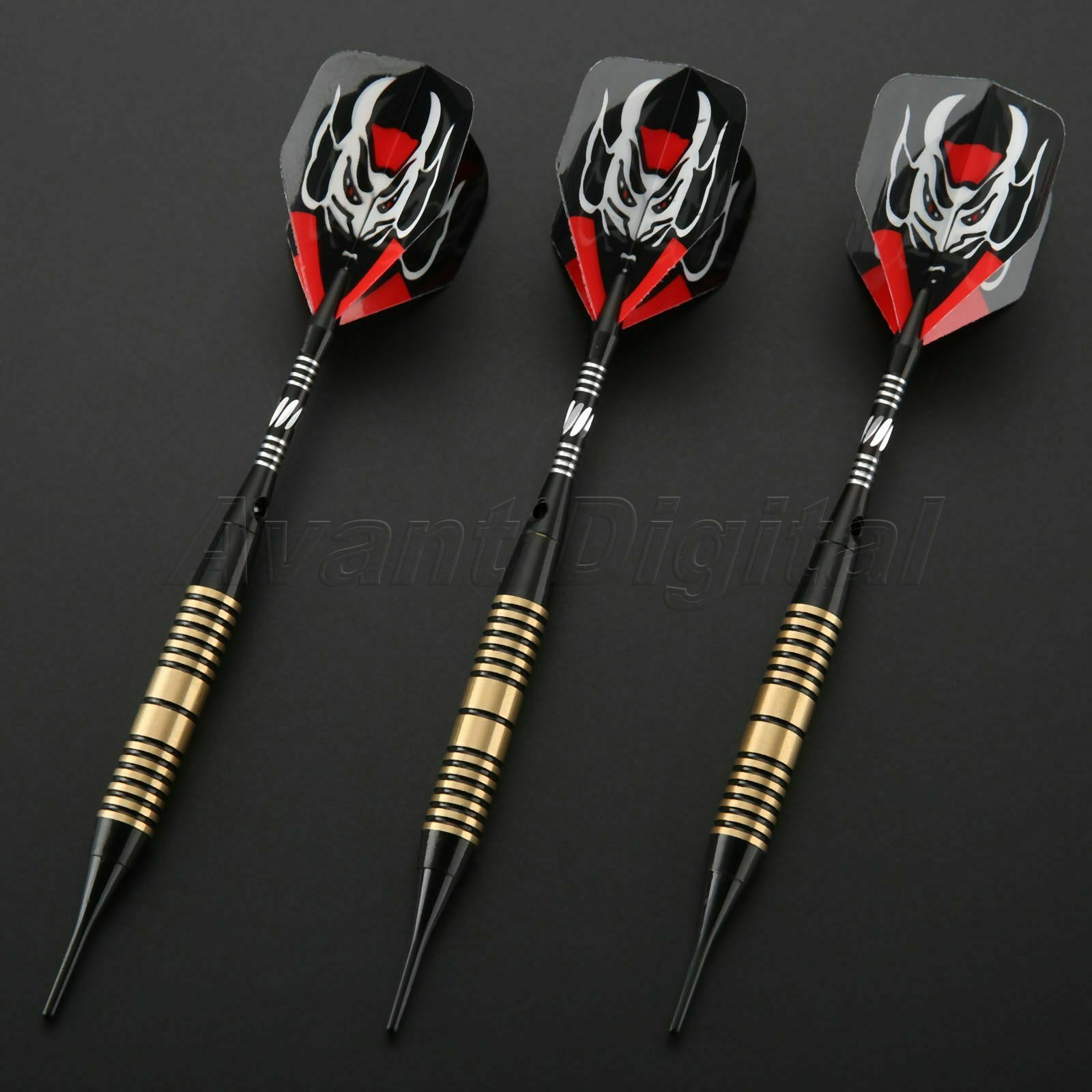 3Pcs 18g Brass Darts Aluminium Dart Shaft + 36 Extra Soft Tips for Replacement