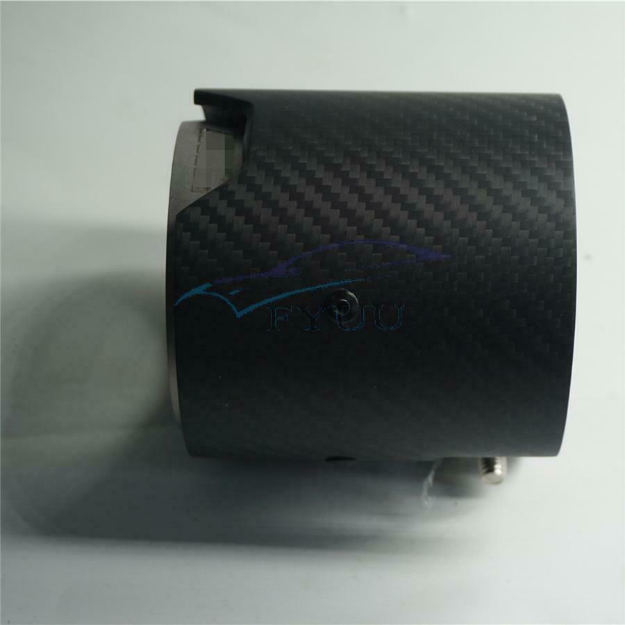 1xMatte Black Carbon Fiber Car Exhaust Tip Pipe 66mm Inlet 93mm Outlet For BMW M