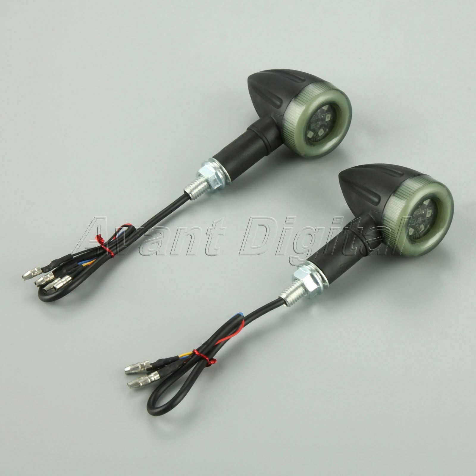 2x Motorcycle 8mm Universal LEDs Turn Signal Blinker Indicators Light DC 12V